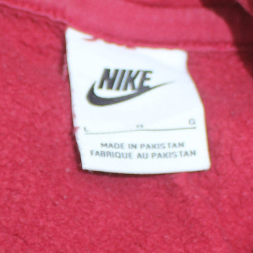 Nike Men's Red Pullover Hoodie L Fleece Sportswear Casual