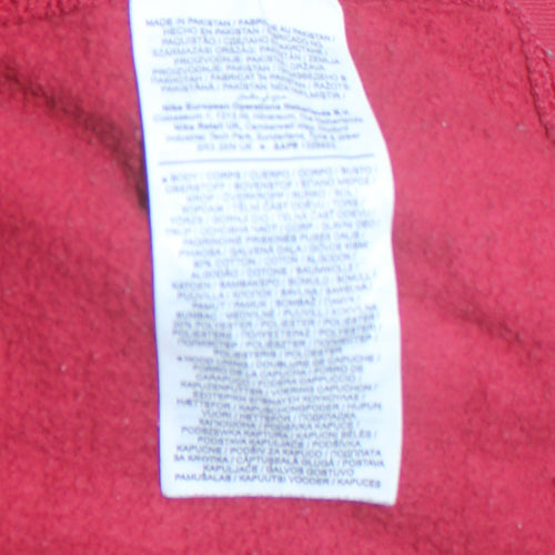 Nike Men's Red Pullover Hoodie L Fleece Sportswear Casual