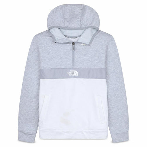 The North Face Boys Grey XL Pullover Fleece Hoodie with Logo and Zip
