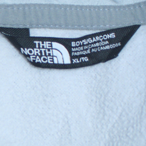 The North Face Boys Grey XL Pullover Fleece Hoodie with Logo and Zip
