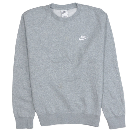 Nike Men's Grey Small Pullover Crew Neck Fleece Sweatshirt