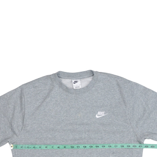 Nike Men's Grey Small Pullover Crew Neck Fleece Sweatshirt