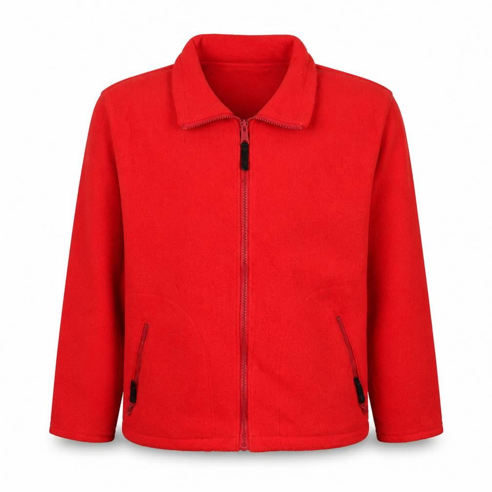 Front view of Columbia boys’ red fleece full zip sweatshirt s