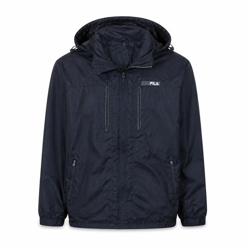 FILA Men's Black 2XL Windbreaker Hooded Jacket Waterproof Casual