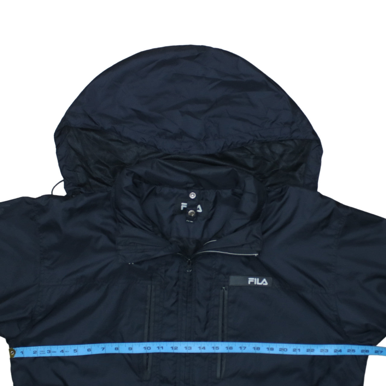 FILA Men's Black 2XL Windbreaker Hooded Jacket Waterproof Casual