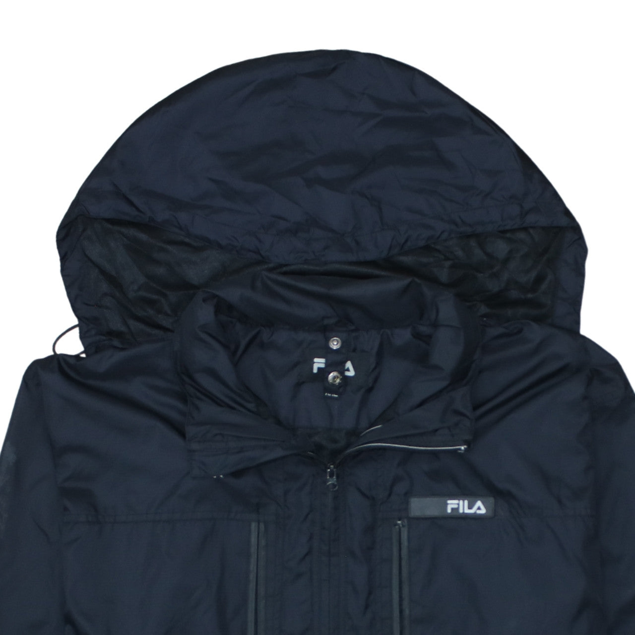 FILA Men's Black 2XL Windbreaker Hooded Jacket Waterproof Casual
