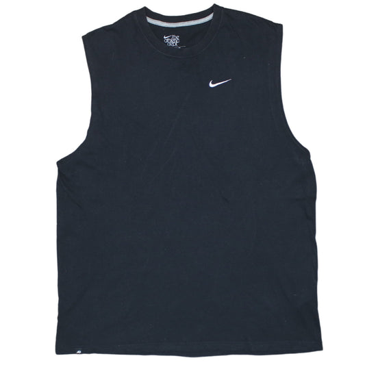 Nike Men's Black Sleeveless Regular Fit Cotton T-Shirt XXL