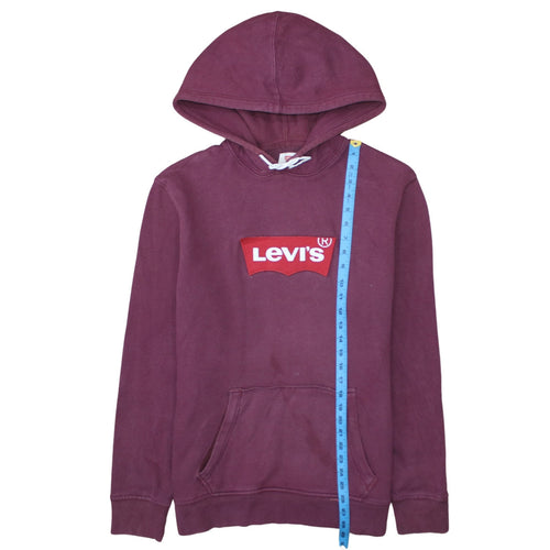 Levi's Men's Purple Pullover Hoodie L Logo Graphic Fleece Sweatshirt
