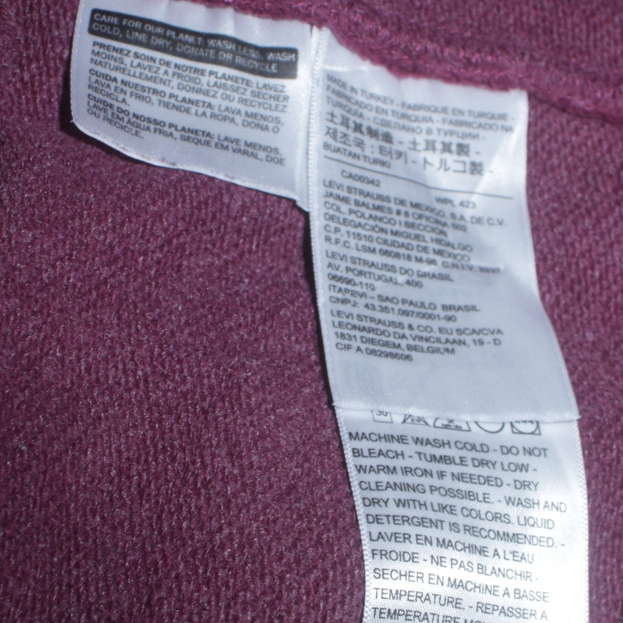 Levi's Men's Purple Pullover Hoodie L Logo Graphic Fleece Sweatshirt