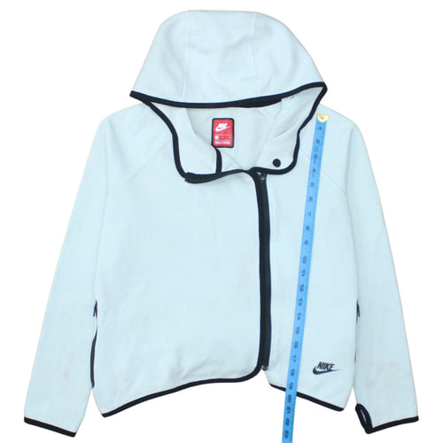 Nike Men’s White Full Zip Hoodie M Cotton Blend Sportswear