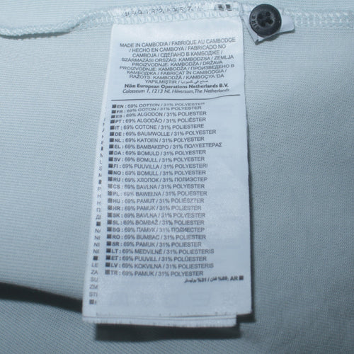 Nike Men’s White Full Zip Hoodie M Cotton Blend Sportswear