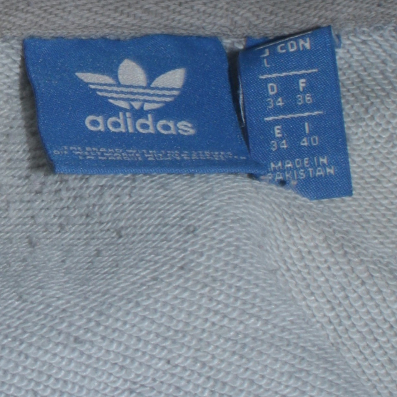 Adidas Women Grey Pullover Hoodie L Logo Sweatshirt Casual