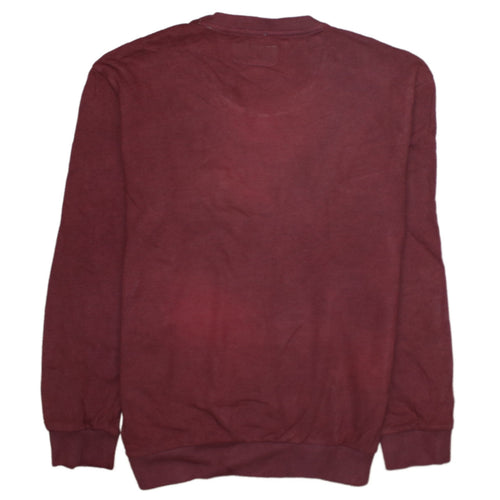 Armani Jeans Men's Red Cotton Crew Neck Pullover Sweatshirt M
