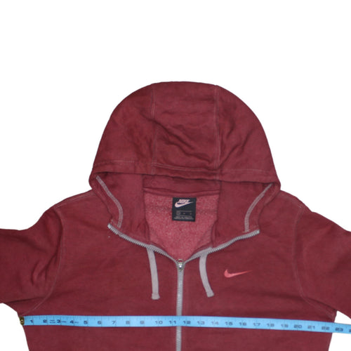 Nike Men's Red Full Zip Hoodie Size M Fleece Sweatshirt