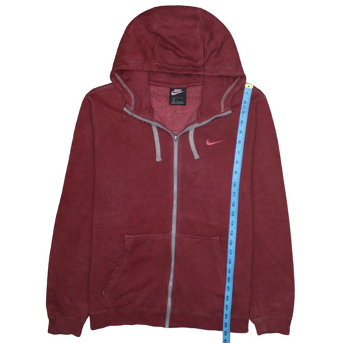 Nike Men's Red Full Zip Hoodie Size M Fleece Sweatshirt