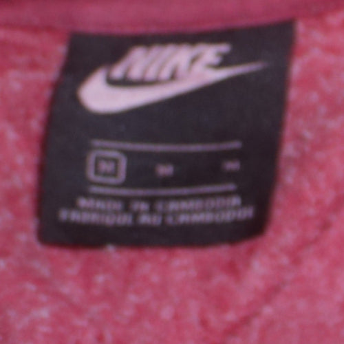 Nike Men's Red Full Zip Hoodie Size M Fleece Sweatshirt