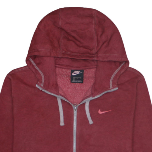 Nike Men's Red Full Zip Hoodie Size M Fleece Sweatshirt
