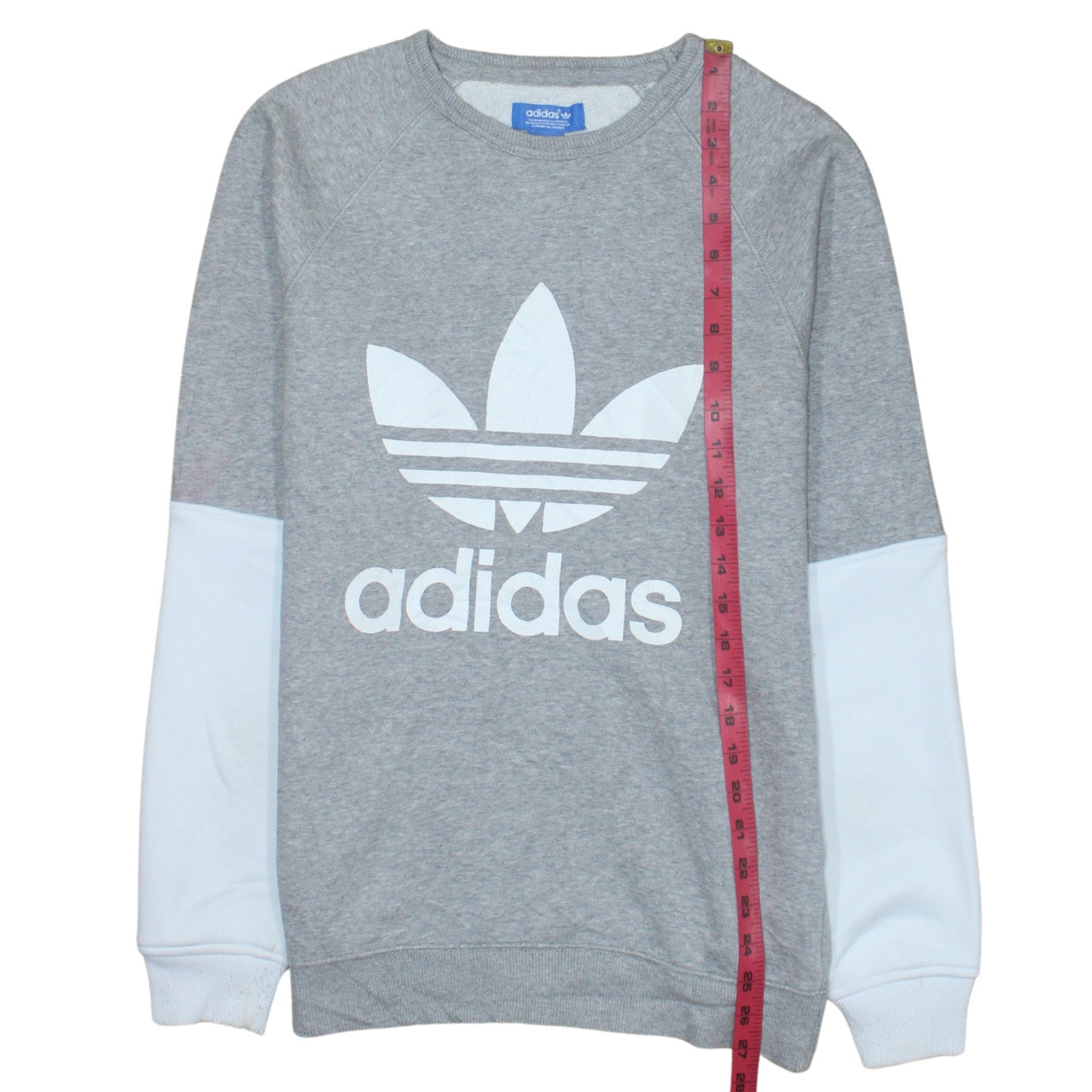 Adidas Mens Grey Small Pullover Crew Neck Sports Sweatshirt