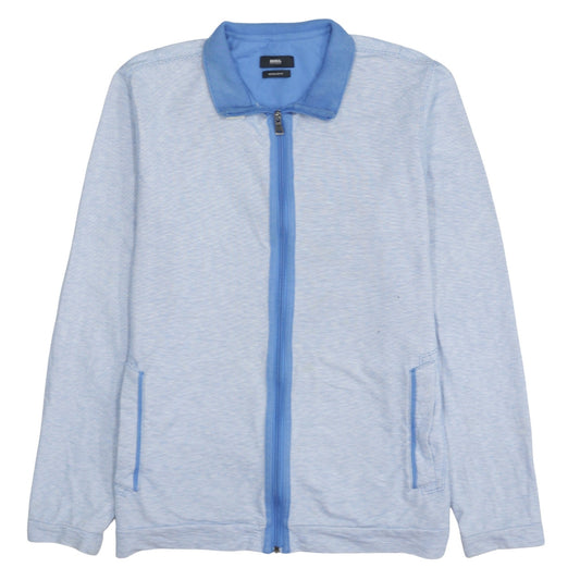 Hugo Boss Men’s Blue Regular Fit Full Zip Cotton Jacket L