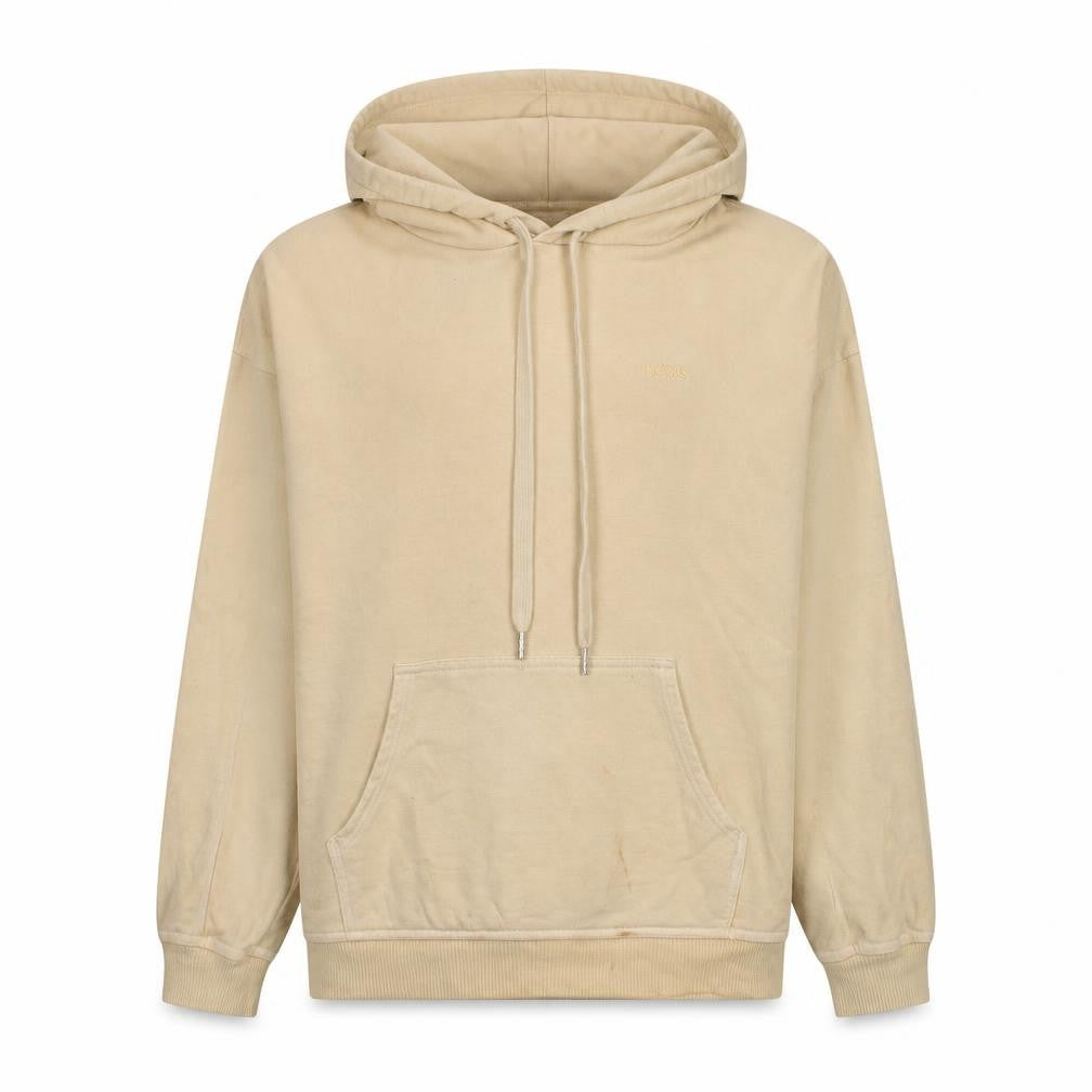 Front view of Levi's Men's Beige Pullover Hoodie XS Regular Fit Logo Fleece