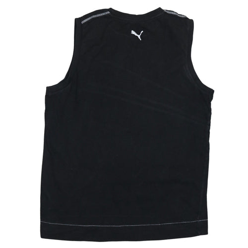 Puma Men's Black Sleeveless Crew Neck Cotton T-Shirt L