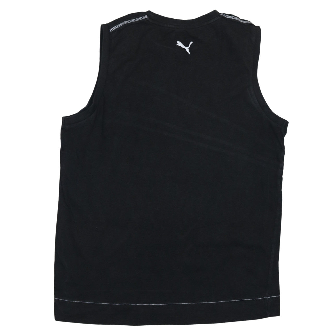 Puma Men's Black Sleeveless Crew Neck Cotton T-Shirt L