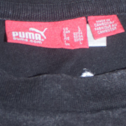 Puma Men's Black Sleeveless Crew Neck Cotton T-Shirt L