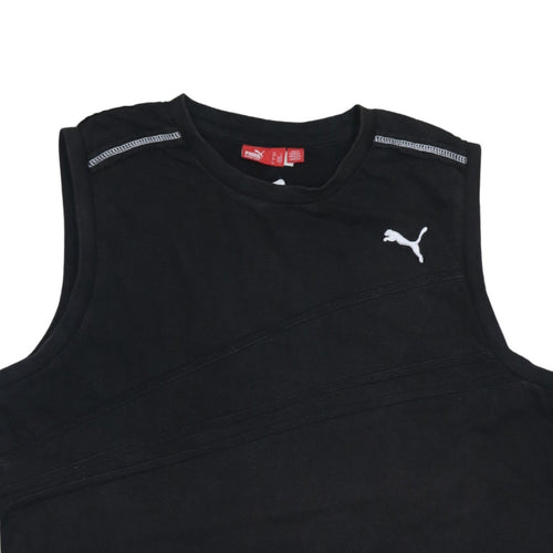 Puma Men's Black Sleeveless Crew Neck Cotton T-Shirt L