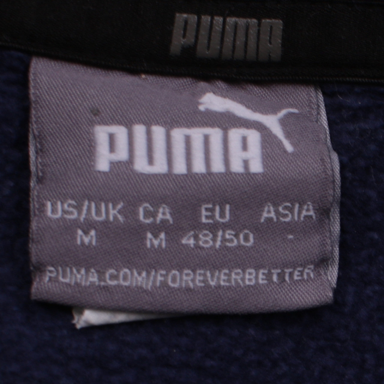 Puma Men's Blue Pullover Hoodie Medium Regular Fit Logo Sportswear