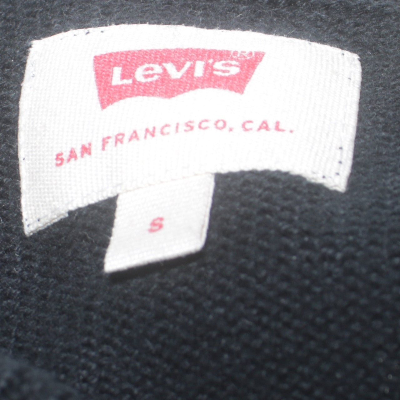 Levi's Men's Black Cotton Crew Neck Logo Pullover Jumper Size S