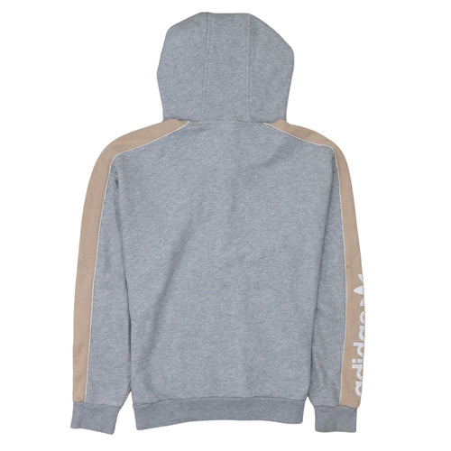 Adidas Womens Grey Beige 1/2 Zip Hoodie Size 12 Relaxed Fit