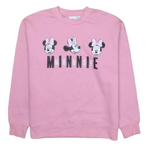 Disney Womens Pink Minnie Mouse Graphic Pullover Sweatshirt XS