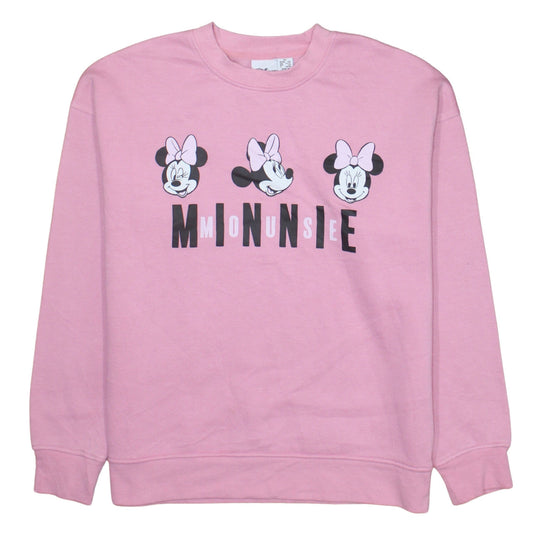 Disney Womens Pink Minnie Mouse Graphic Pullover Sweatshirt XS