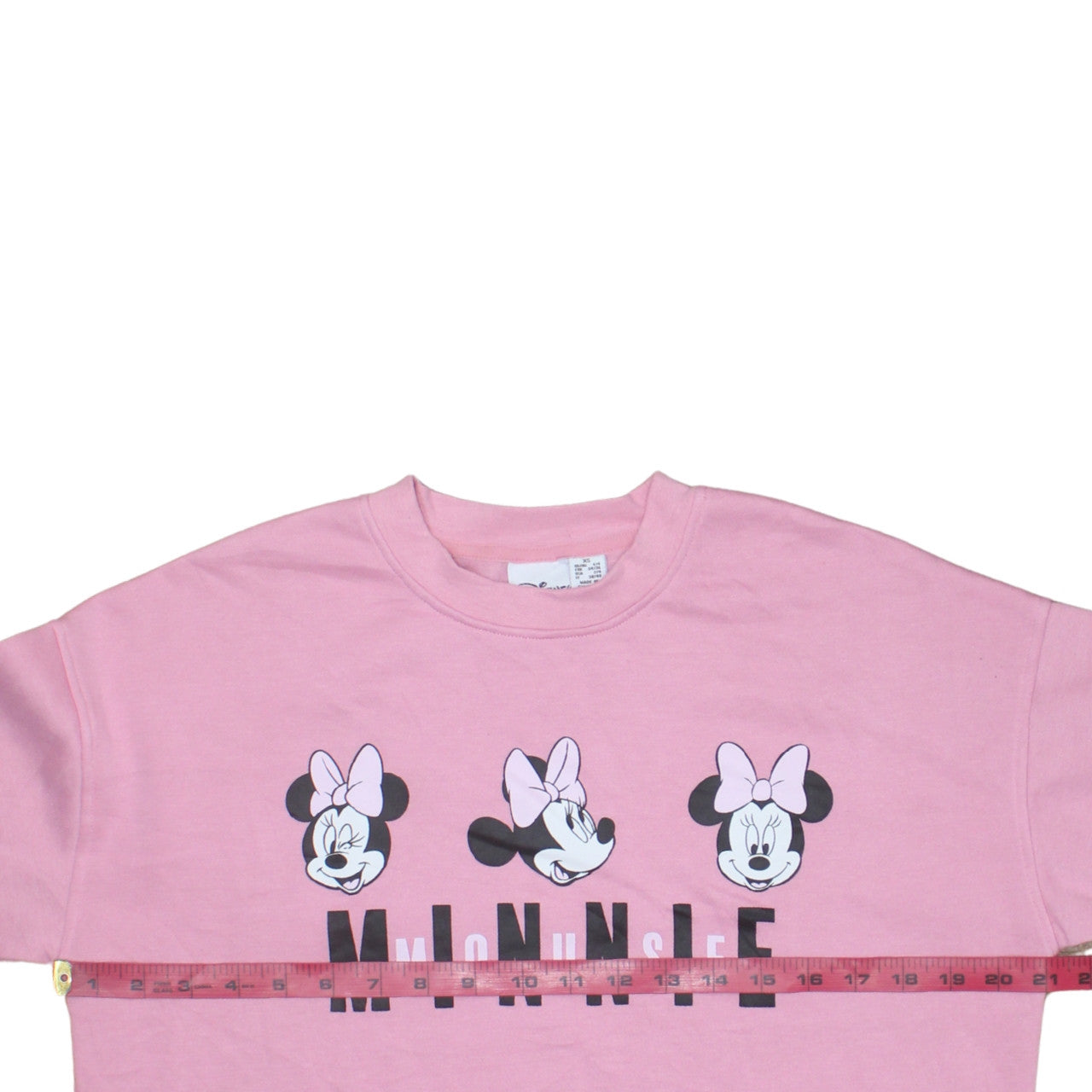 Disney Womens Pink Minnie Mouse Graphic Pullover Sweatshirt XS