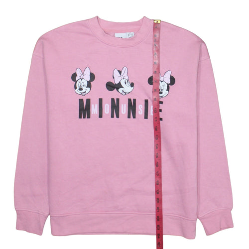 Disney Womens Pink Minnie Mouse Graphic Pullover Sweatshirt XS