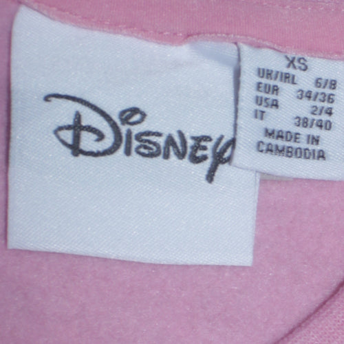Disney Womens Pink Minnie Mouse Graphic Pullover Sweatshirt XS