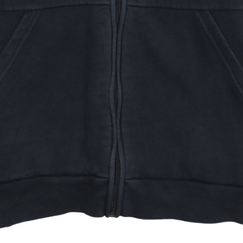 Adidas Boys Black Full Zip Hoodie Size 13-14 Years Fleece Lined Sportswear