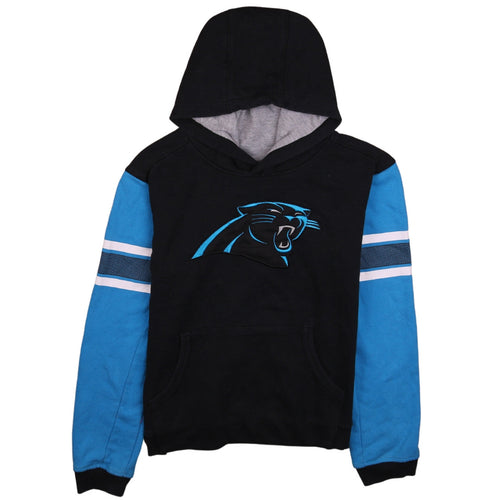 NFL Team Apparel Boys Black Blue Pullover Hoodie XL Sporty Panther Design