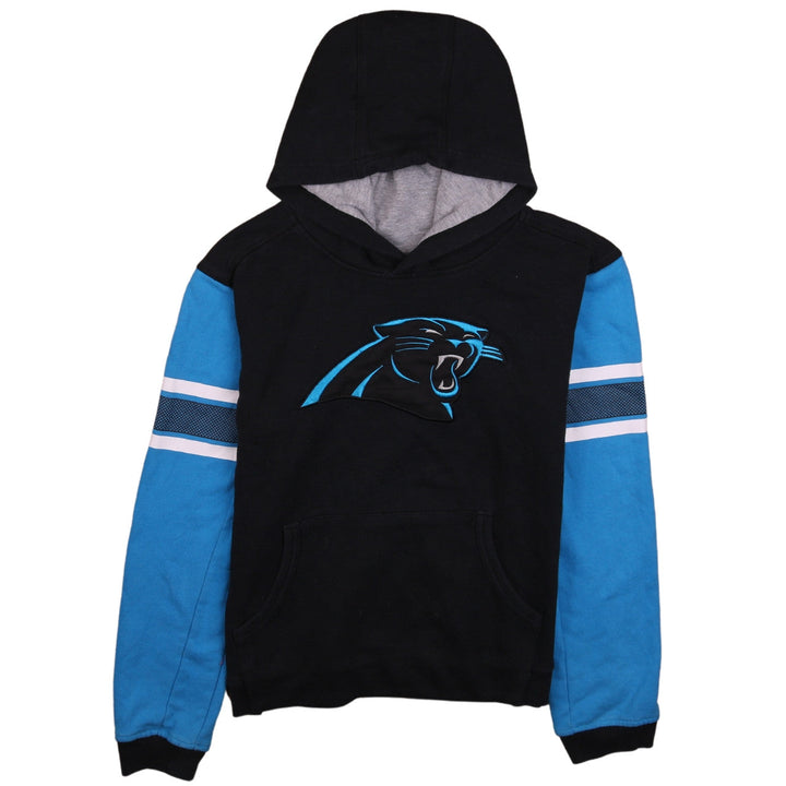 NFL Team Apparel Boys Black Blue Pullover Hoodie XL Sporty Panther Design