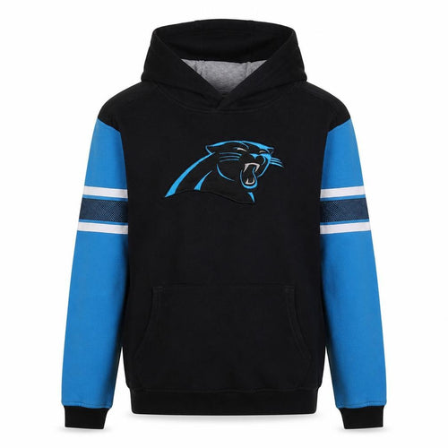 NFL Team Apparel Boys Black Blue Pullover Hoodie XL Sporty Panther Design
