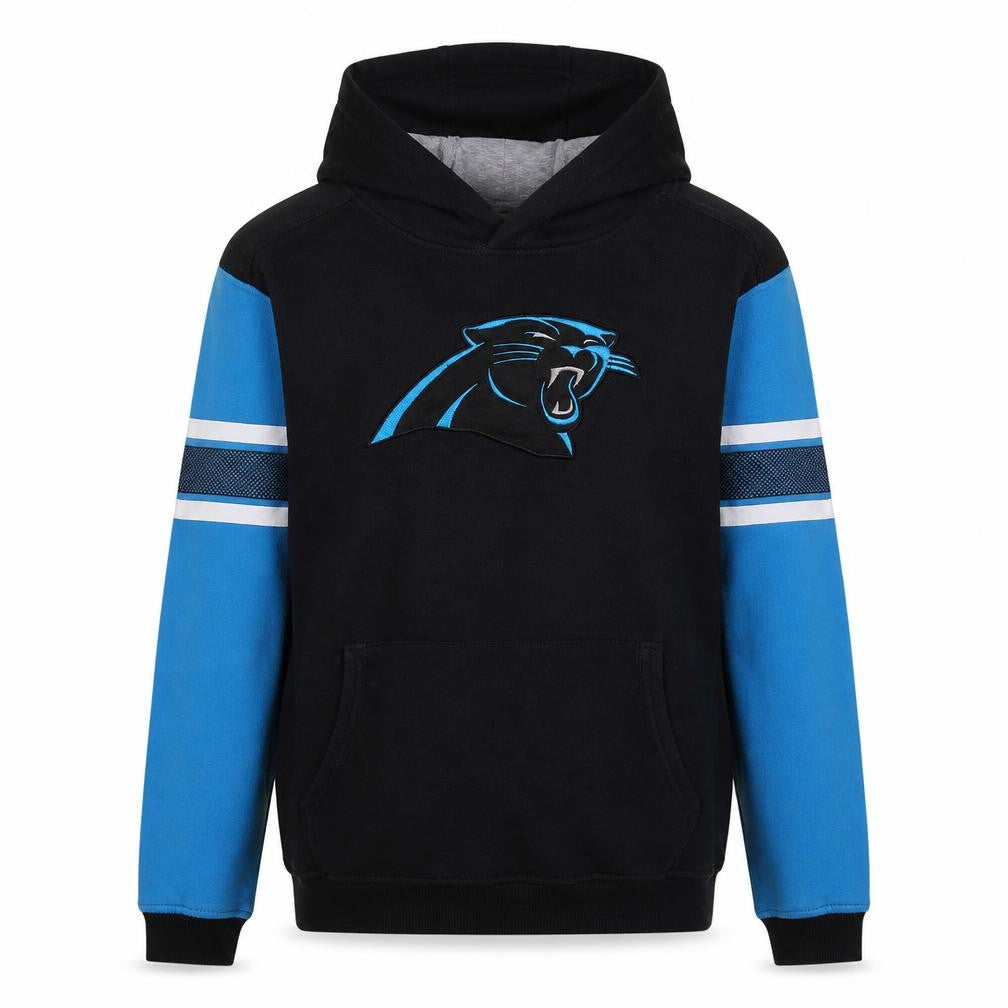 NFL Team Apparel Boys Black Blue Pullover Hoodie XL Sporty Panther Design