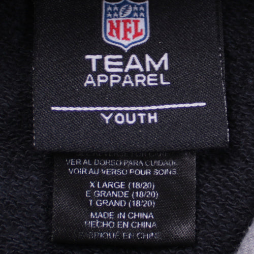 NFL Team Apparel Boys Black Blue Pullover Hoodie XL Sporty Panther Design
