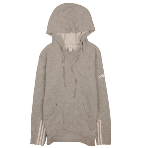 Adidas Women Grey Pullover Hoodie Small Hooded Sweatshirt Casual