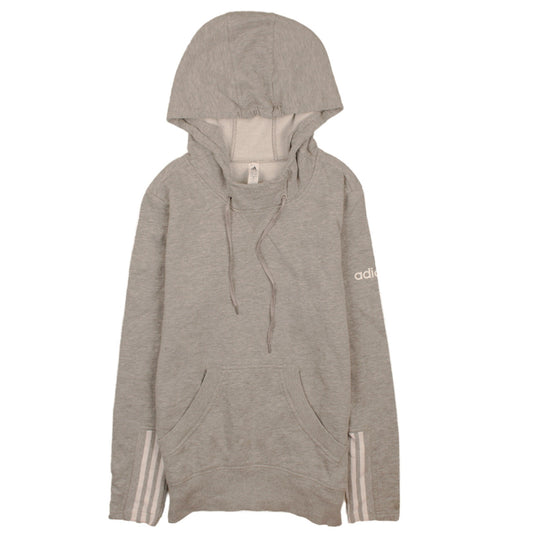 Adidas Women Grey Pullover Hoodie Small Hooded Sweatshirt Casual