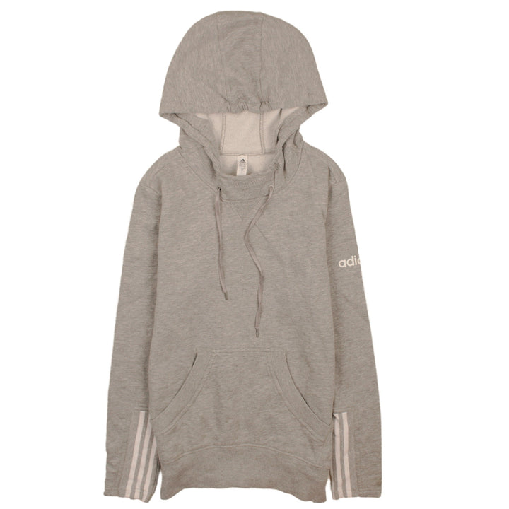Adidas Women Grey Pullover Hoodie Small Hooded Sweatshirt Casual