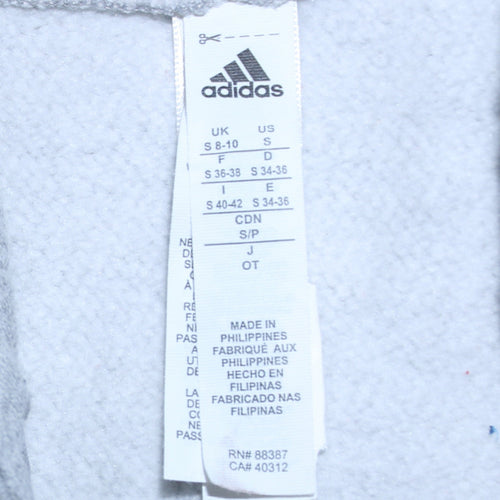 Adidas Women Grey Pullover Hoodie Small Hooded Sweatshirt Casual