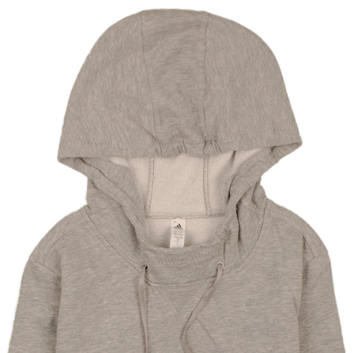 Adidas Women Grey Pullover Hoodie Small Hooded Sweatshirt Casual
