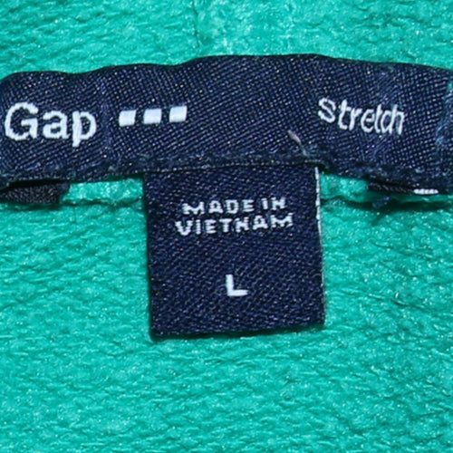 GAP Women Green Pullover Hoodie Sweatshirt Size L Stretch Cotton Blend