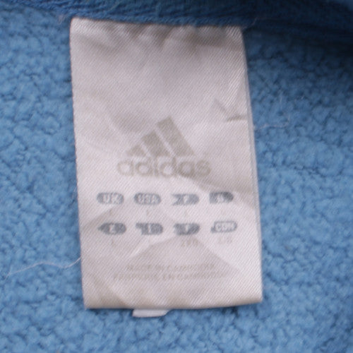 Adidas Men's Blue Pullover Hoodie L Logo Sports Fleece
