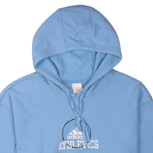 Adidas Men's Blue Pullover Hoodie L Logo Sports Fleece